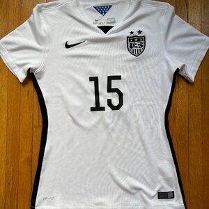 Nike Womens Soccer Team USA 2015 World Cup Winning Jersey White Dri Fit #15